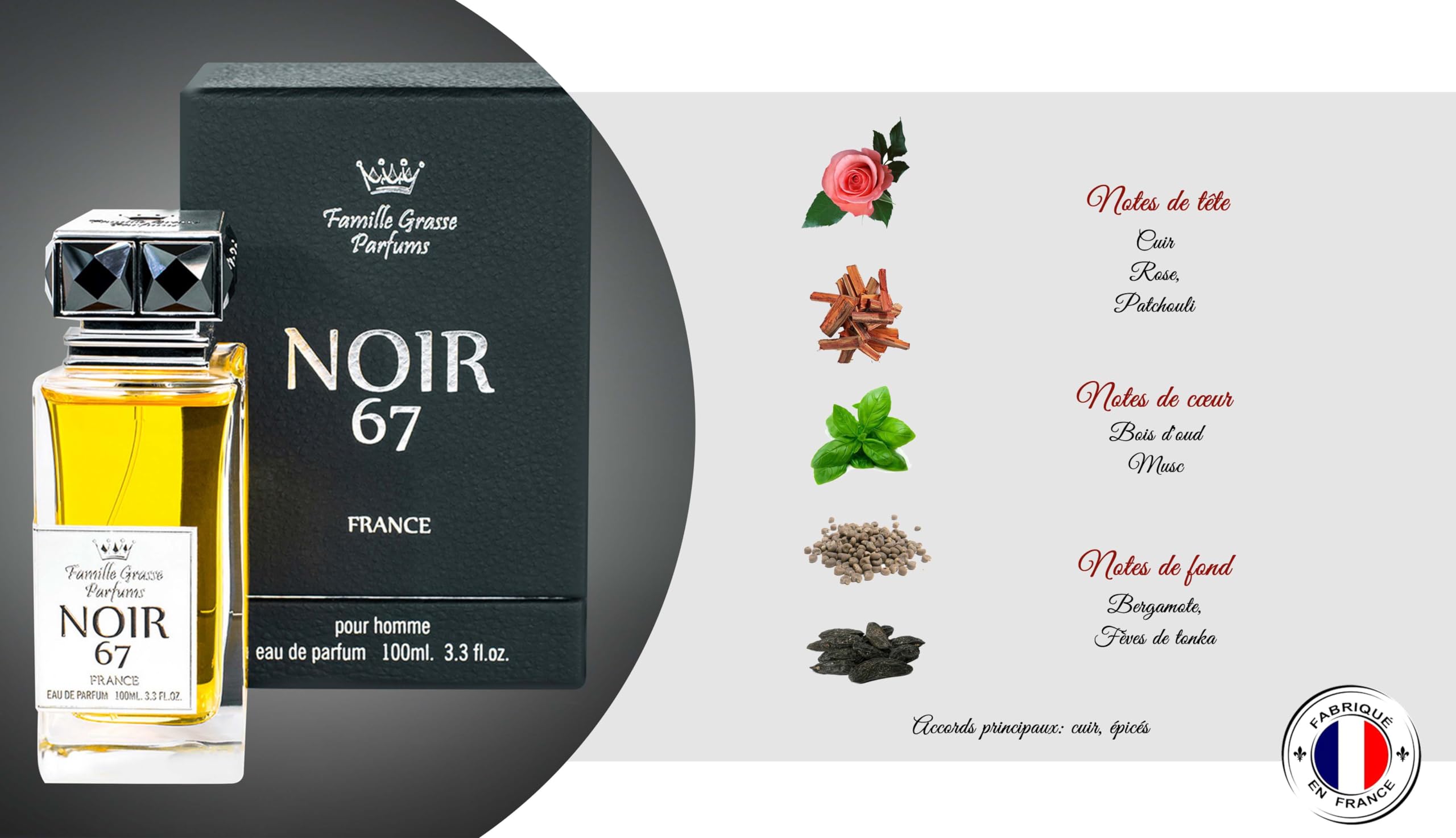 NERO 67 - Eau de Parfum Uomo 100 ml - Selection Artigianale - Fragranza Orientale & Speziato - Made in France, Grasse