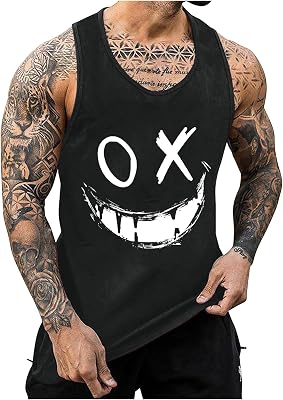 KOG Tank Top Herren Sport Tanktop Sommer Sportshirt Ärmelloses Streetwear Mode Motiv T-Shirts Fashion Baumwolle Wandershirt Jungen Unterhemd Bequemes Tshirts Teenager Training Oberteile Top Shirts