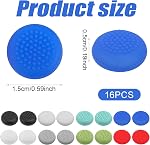 16pcs Joystick Cap, Silicone Thumbstick Thumb Grip Stick Cap Cover Replacement Parts Compatible with Meta Oculus Quest 2 Controller Handle Rocker Silicone Caps (Multi-Color)