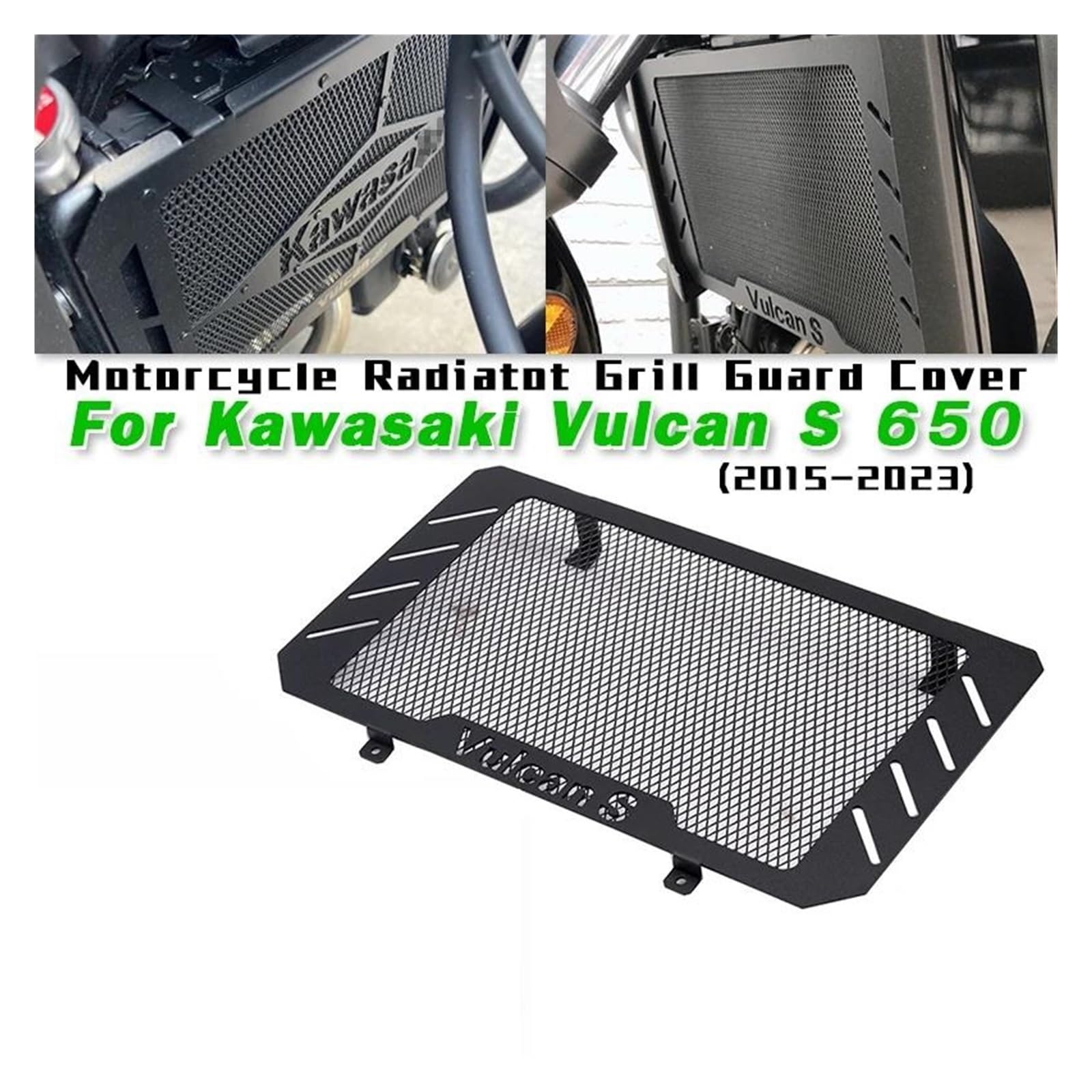 Motorrad-kühlergrillschutz for Kawasaki Vulcan S 650 2015-2023 Motorrad Kühlergrill Schutz Schutz Abdeckung Motor Kühler Schutz Grill Protector(B)