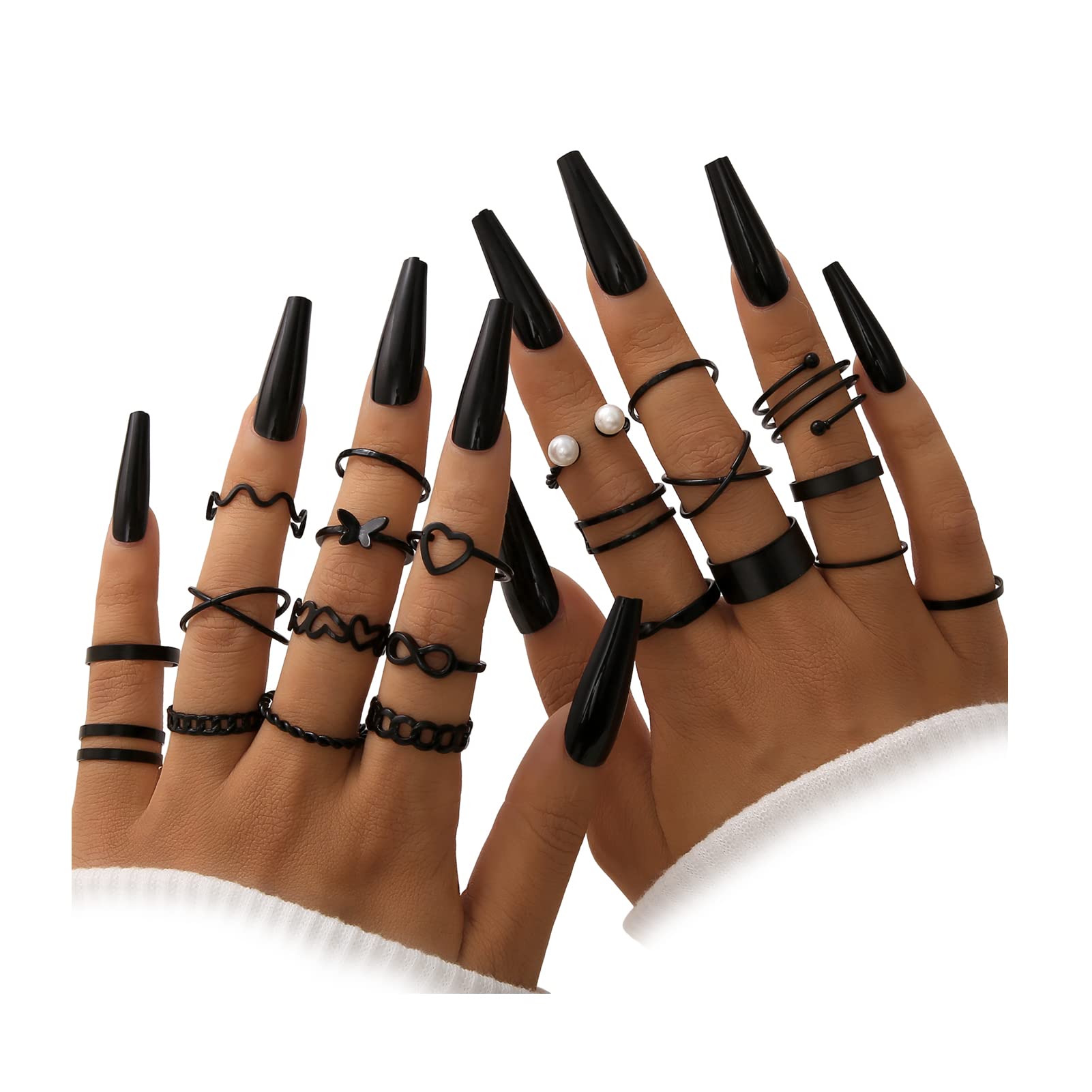 FAXHION27 Pcs Gold Knuckle Rings Set for Women, Vintage Stackable Boho Snake Finger Rings, Midi Hollow Rings Pack