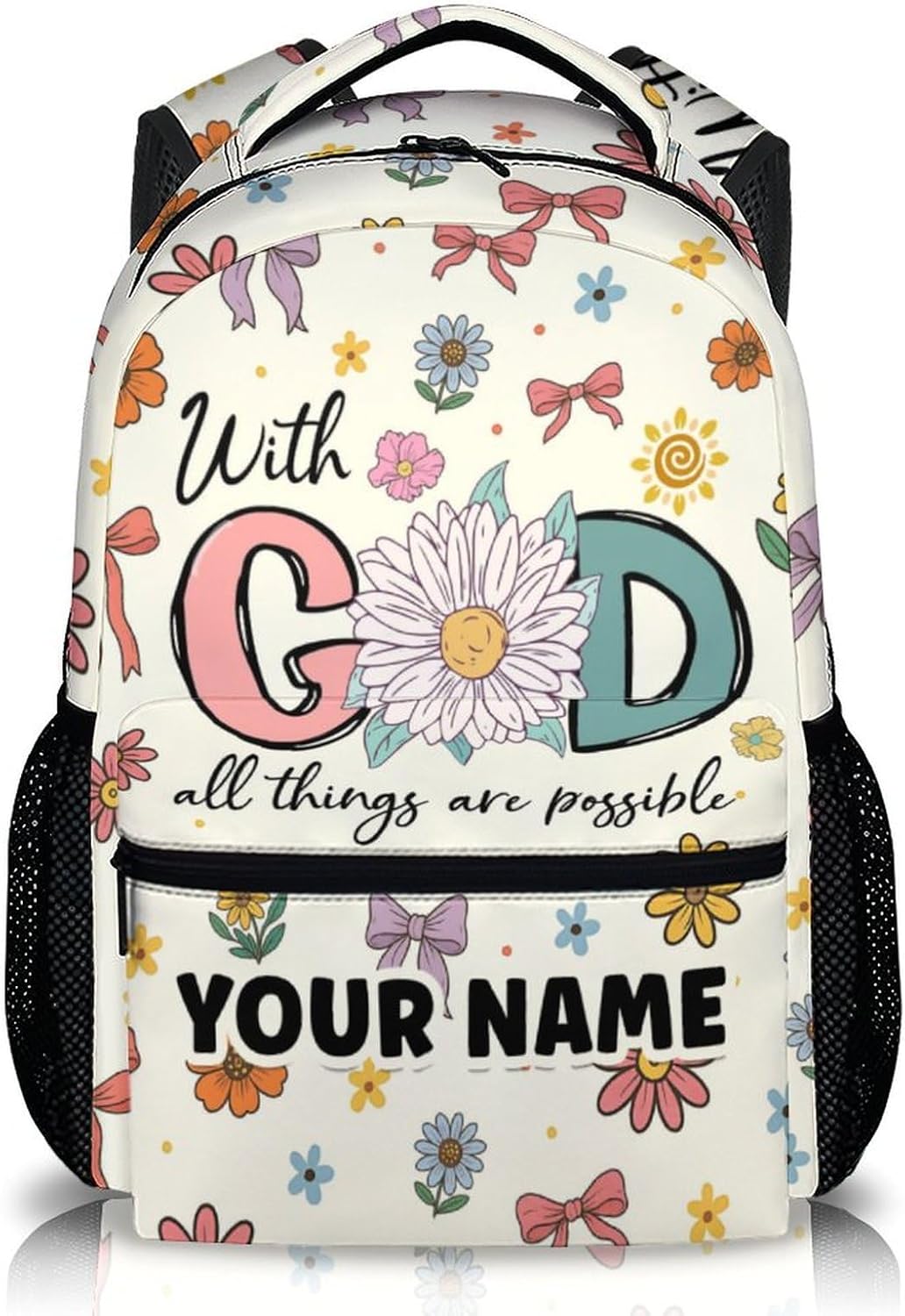 Backpack for Girls Women, Personalized School Backpacks for Kindergarten Elementary Middle College, Cute Custom Christian Gifts for Kids Teens