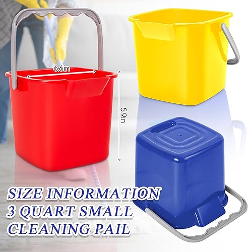 Miniatura 2 de Irenare 12 cubos desinfectantes de 3 cuartos de galón de limpieza pequeños cuadrados para detergente, boquilla y asa, cubos desinfectantes de