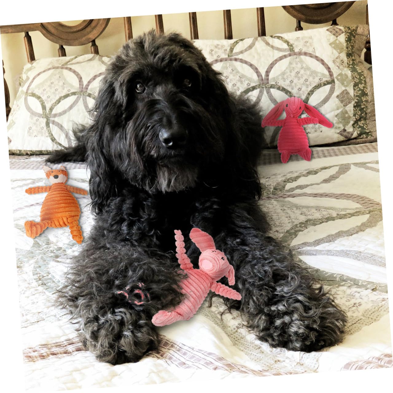 POPETPOP Giocattoli Sonori per Cani Set 3 Unitá in Peluche Resistente Suono, Design Adorabile per Giochi e Riduzione Comportamenti Distruttivi