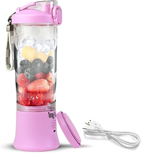 Total Chef Portable Blender - For Smoothies & Protein Shakes, USB Rechargeable Cordless Mini Travel Mixer, Personal Juicer, Ice Crusher, Blender