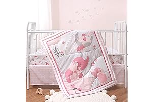 Cribsheet Snug Sanctuary: The Peanutshell Pink Elephant Crib Bedding Set