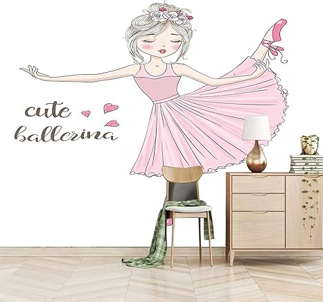 Amazon Wxssln 不織布壁画 白鳥のダンスの女の子 壁紙 おしゃれ リビングルーム キッズルーム ベッドルーム ウォールステッカー 家の装飾 壁画 400x280cm 壁紙