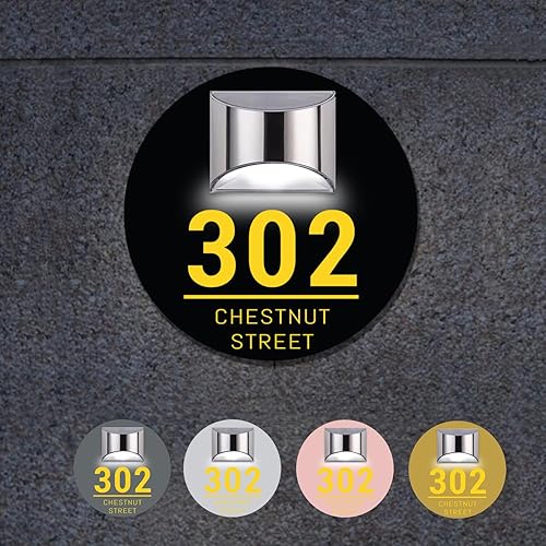 Miniatura 10 de Placa solar personalizada con números de casa, placa LED moderna para puerta, letrero acrílico para casa de jardín, montaje en pared, para casa,