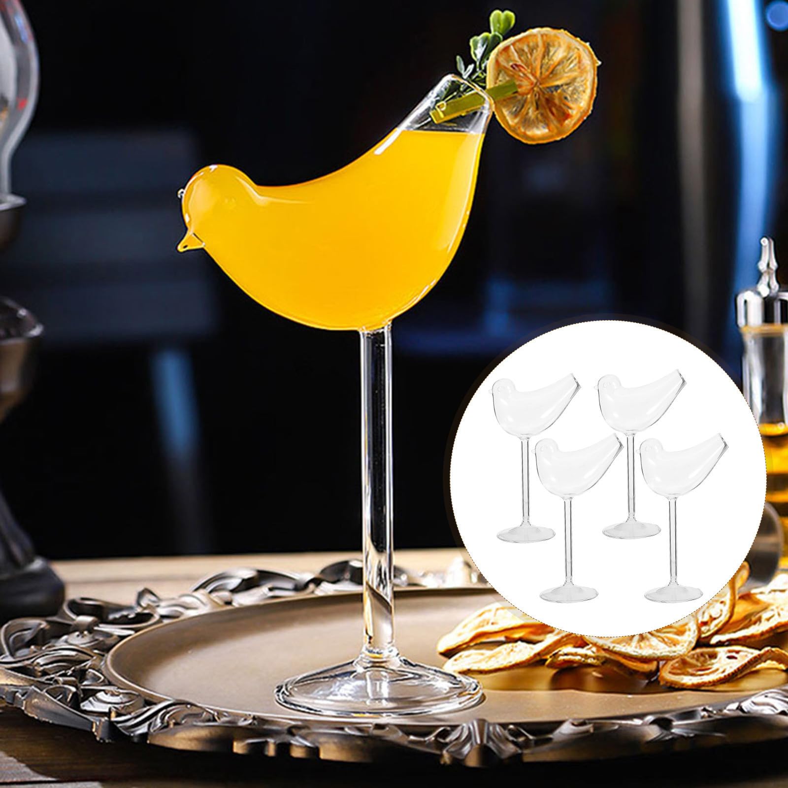 Copas de Cóctel Ahumadas de Cristal, 4 Piezas, para Vino Tinto y Brandy | Taza para Beber Coctel, Copas de Cóctel de Cristal Ahumadas, para Restaurantes y Bodas