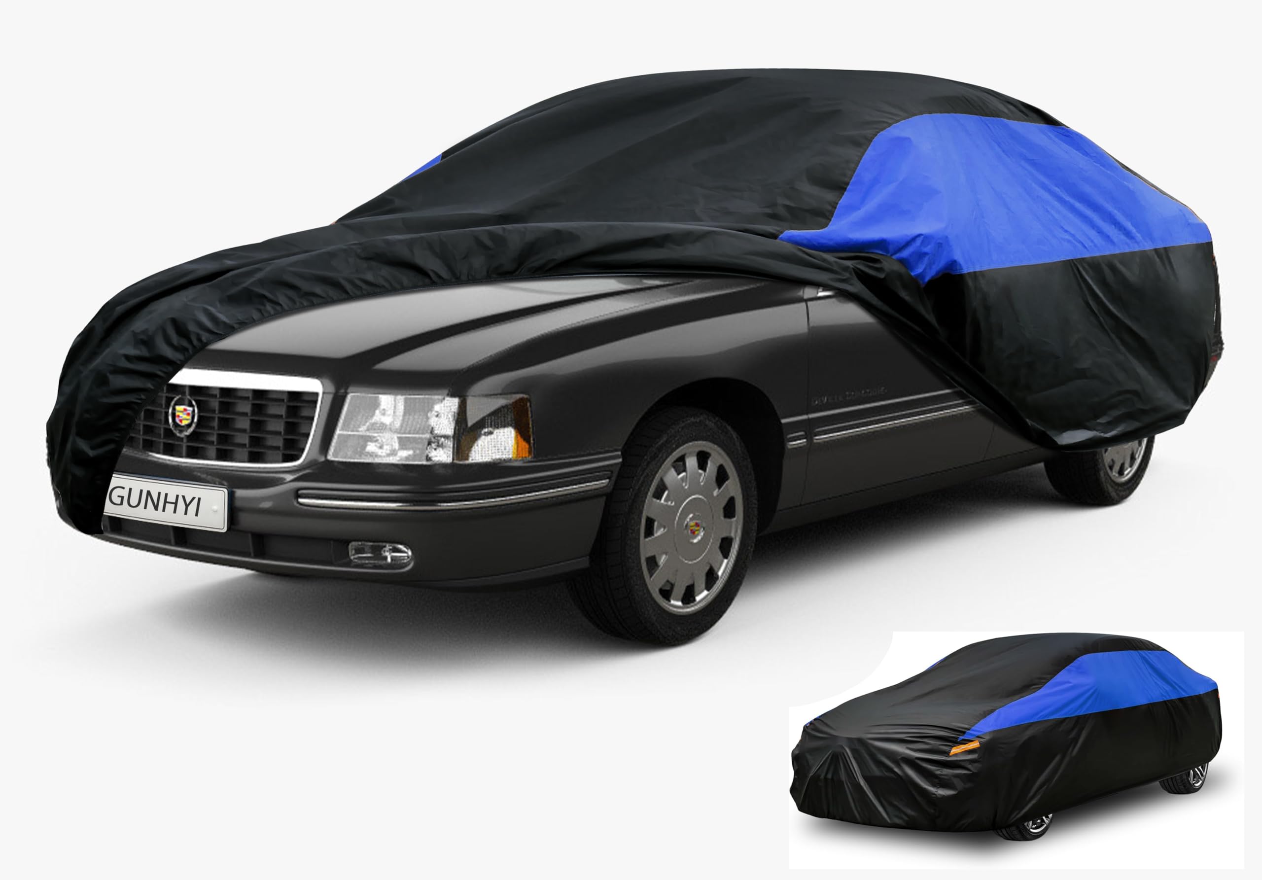 GUNHYI Cadillac Car Cover Custom Fit Cadillac DeVille Waterproof All Weather, Lightweight Full Car Cover Outdoor Sun UV Rain Dust Snow Wind Protection.