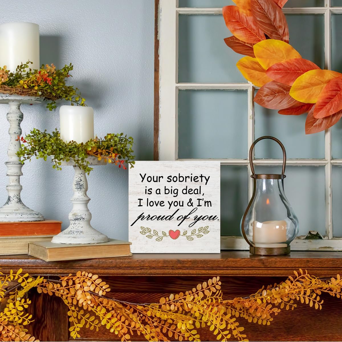 Sobriety Gifts for Women Wood Box Sign - Your Sobriety is a Big Deal, Encouraging Recovery Gifts Accessories Wood Plaque, Motivational Gifts for Women Woods Table Decorative Signs for Office Home Dorm - Image 5