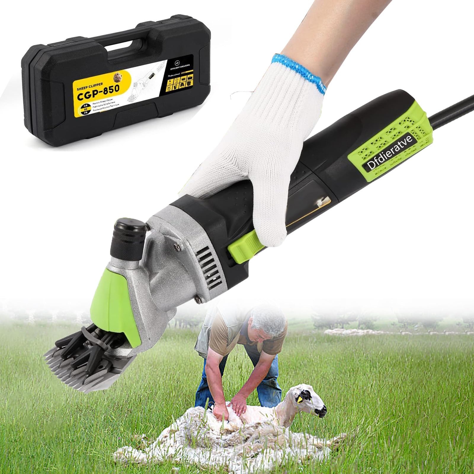 Forbici per Pecore Elettriche 690W, Tosatrice per Pecore Professionale Aggiornata, Taglio Pesante per Bestiame a 6 velocità, per Toelettatura Pecore Cavalli Cani di Grossa Taglia,220V