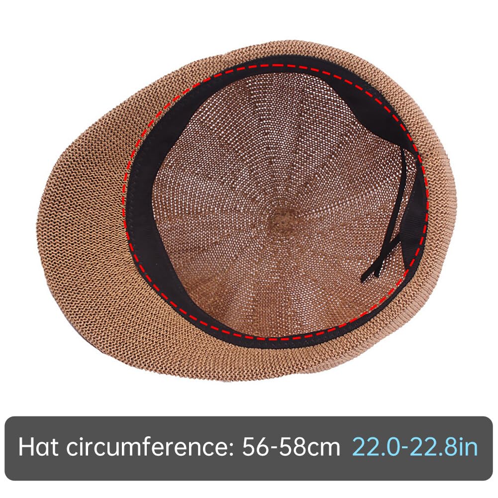 Katutude Unisex Breathable Mesh Newsboy Cap Breathable Summer Hat Cabbie Driving Hunting Hats Beret Cabbie Cap for Men & Women Khaki