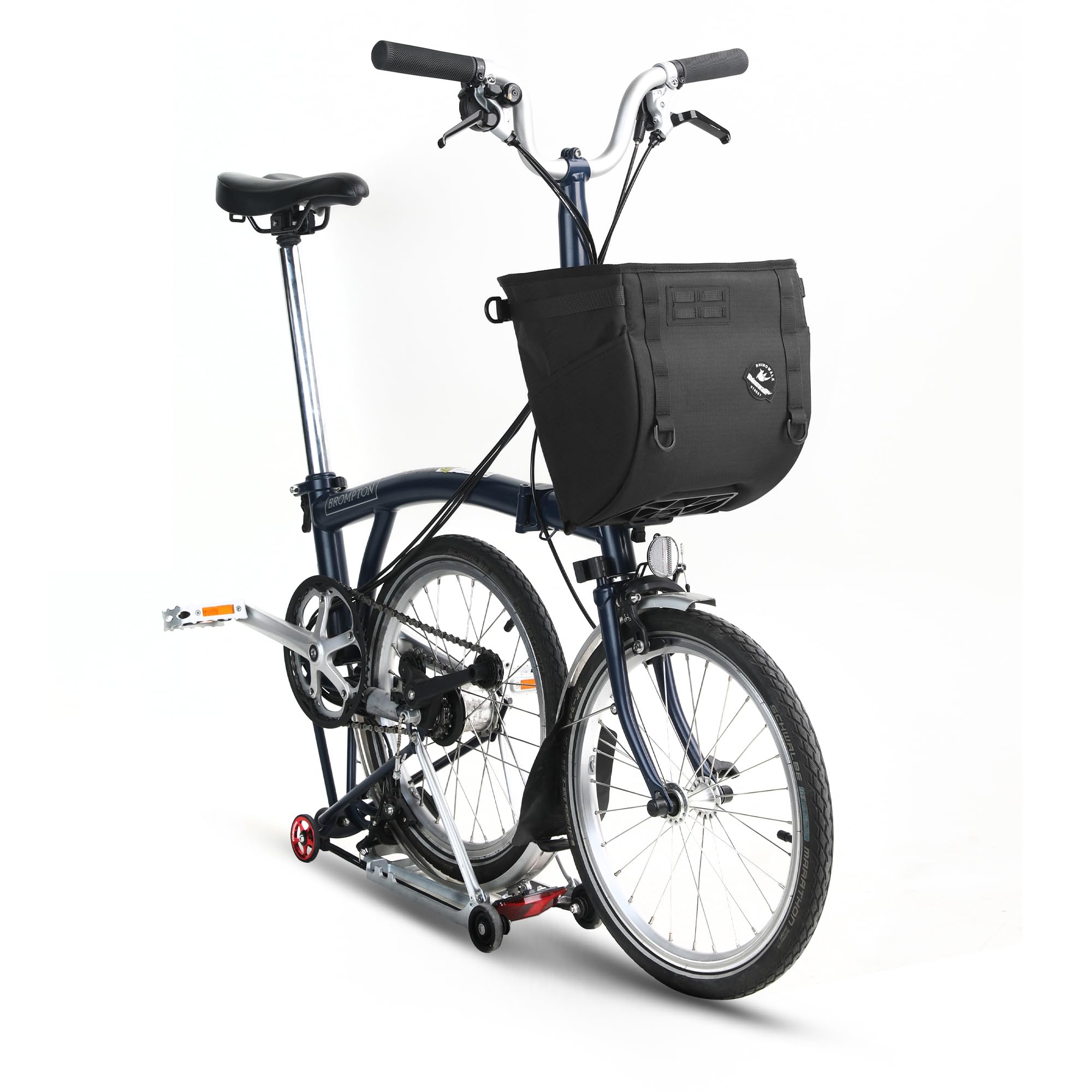 Bolsa frontal para bicicleta Brompton diseño plegable con cierre rápido como bolsa de manillar y bolsa de hombro para viajes urbanos (Negro, 17L)
