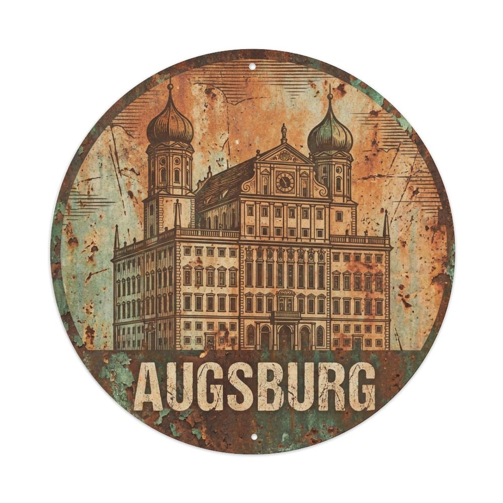 Galvaxio Style Retro Travel Germany Augsburg Metal Tin Sign