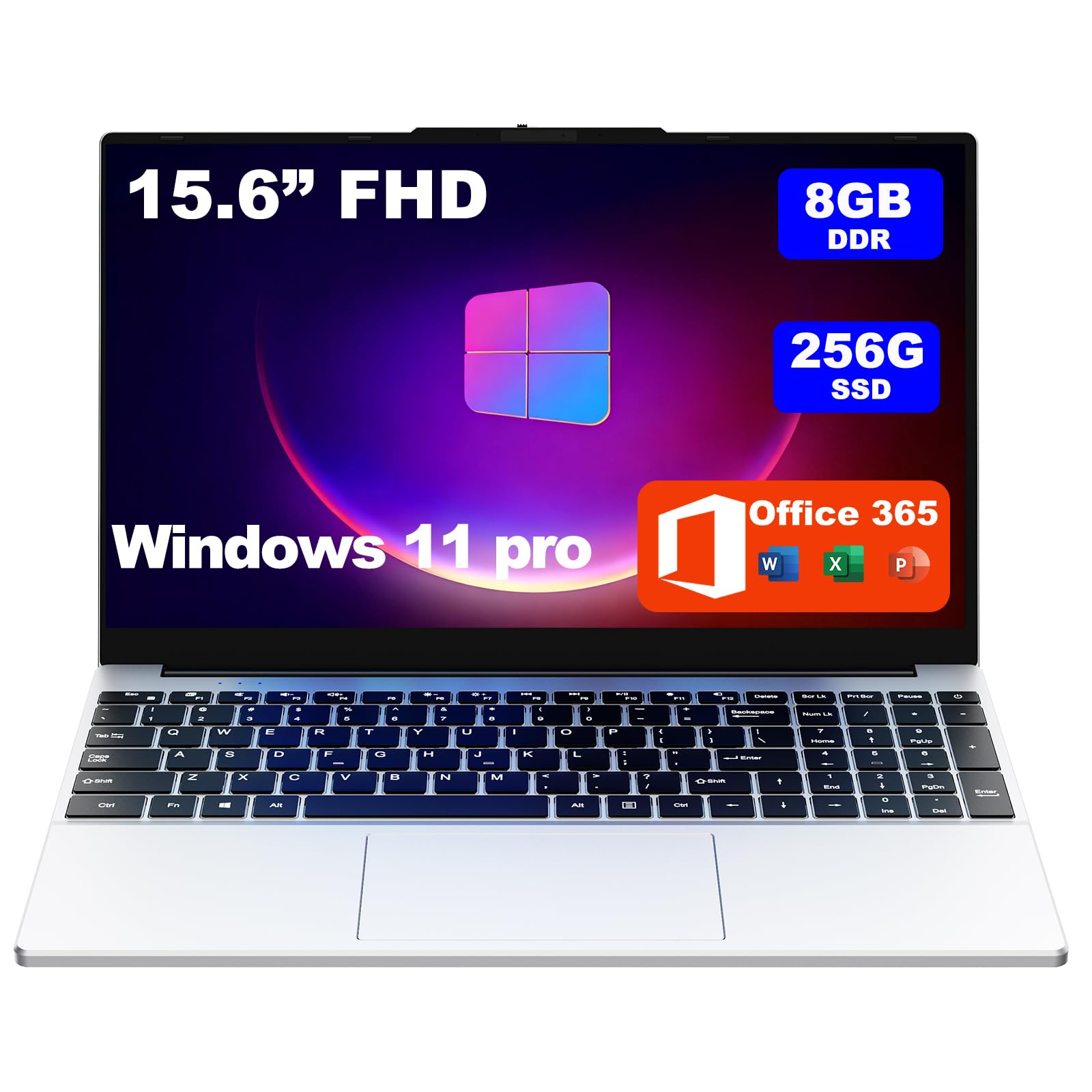 Amazon.com: 15.6-inch laptop,8GB DDR 256GB SSD expandable to 1TB