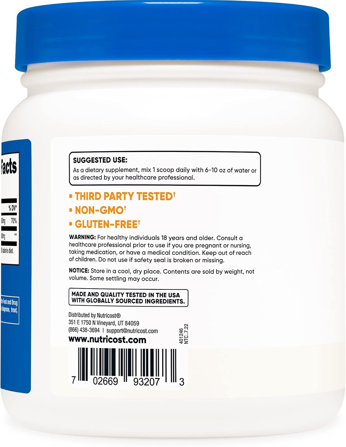 Nutricost Pure Choline Bitartrate Powder 500 Grams