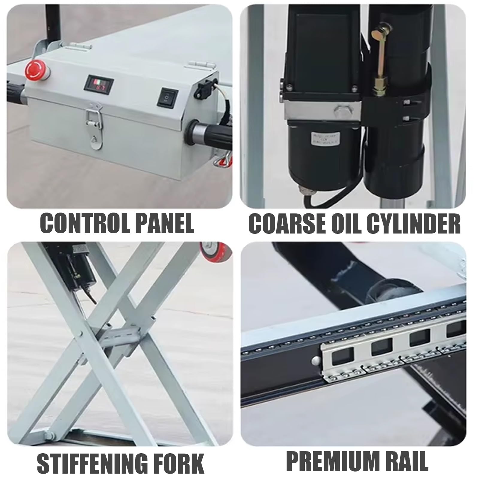 Carrello elevatore elettrico a forbice singola da 300 kg, carrello elevatore idraulico a pianale ribassato con 4 ruote(100)