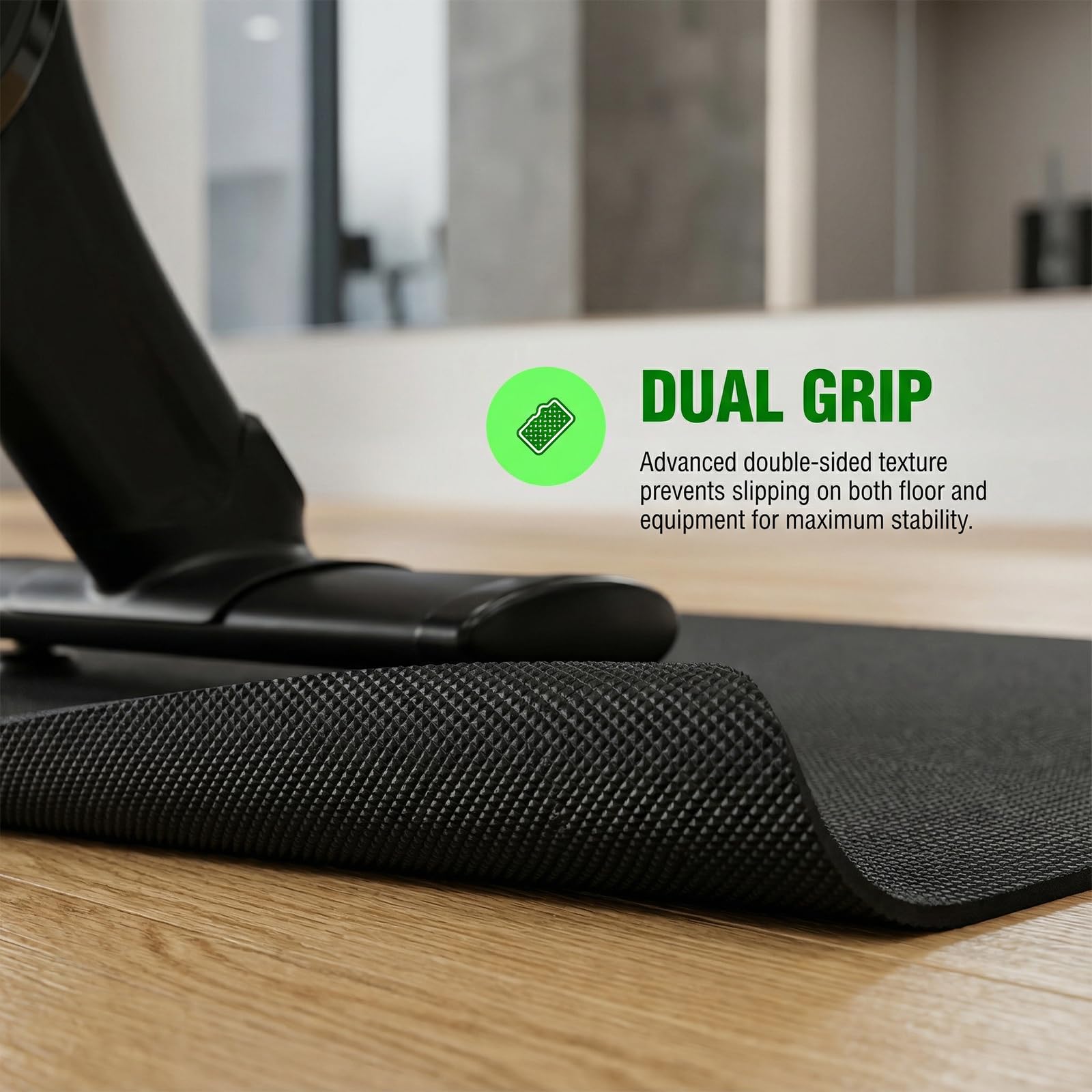 2PCS Alfombrilla Antideslizante Doble de Bicicleta, Tapete Entrenamiento para Estática Cinta de Correr Alfombra Estacionaria Gruesa Plegable para Ciclos Protector de Suelo, 63.5 x 30cm - 5