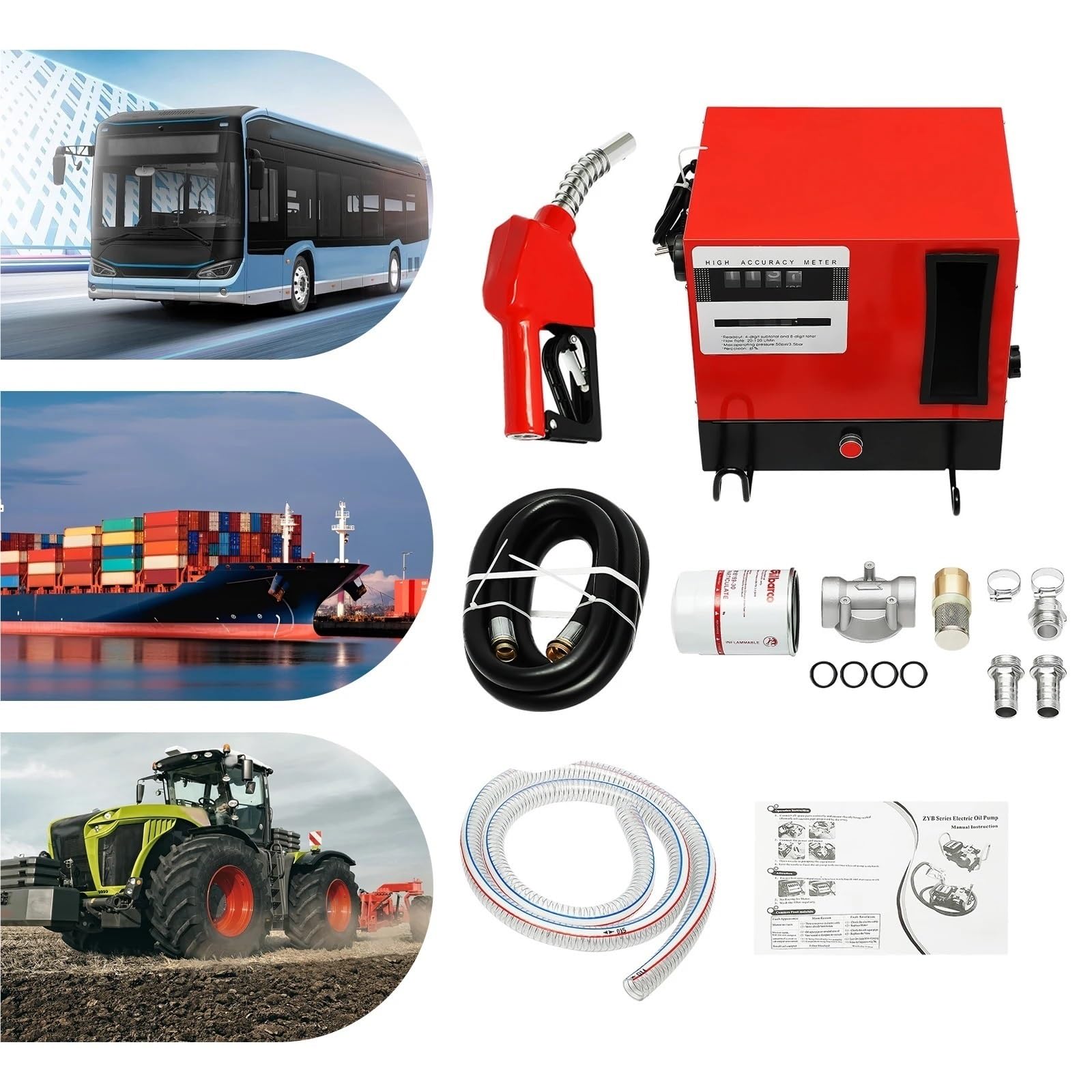 Kit de bomba eléctrica diésel 220 V y 550 W, dosificadora, autocebante, para vehículos, tractores embarcaciones Bomba combustible eléctrica