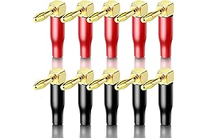 24K Gold Plated 90 Degree Right Angle Banana Plugs