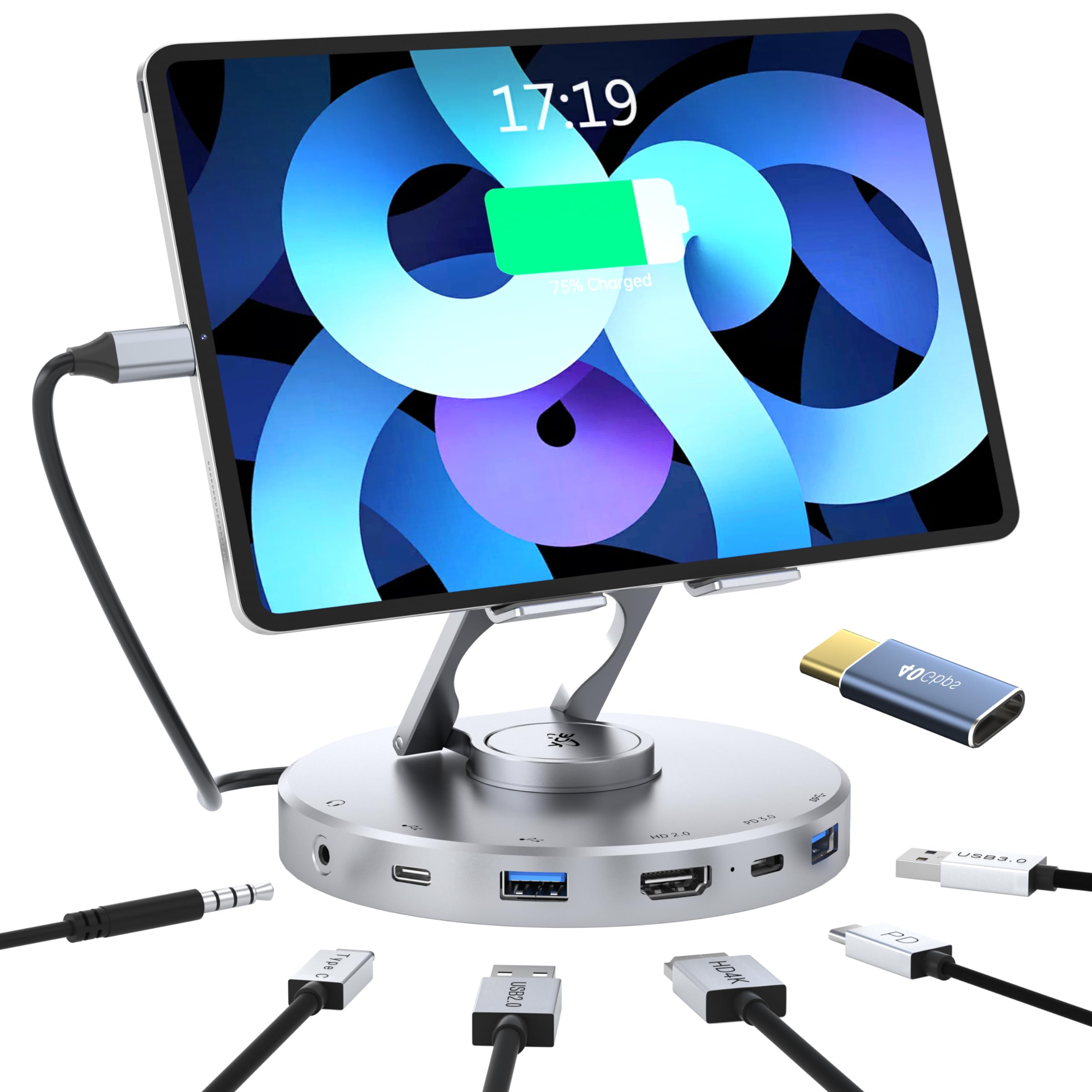 Docking Station for Steam Deck/ROG Ally/Legion Go - 6-in-1Steam Deck Dock with HDMI 2.0 4K@60Hz, 3.5mm Audio and USB-C PD 100W Speed Charging for iPad