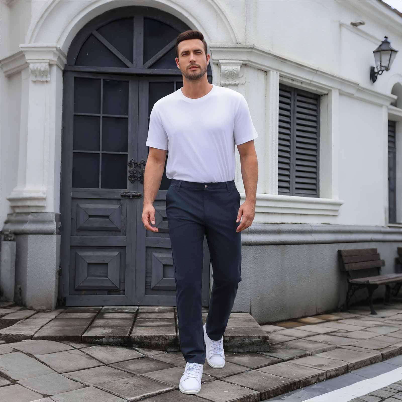 FizzPop Chino Hose Herren Freizeithose Regular Fit Stoffhose Golf Business