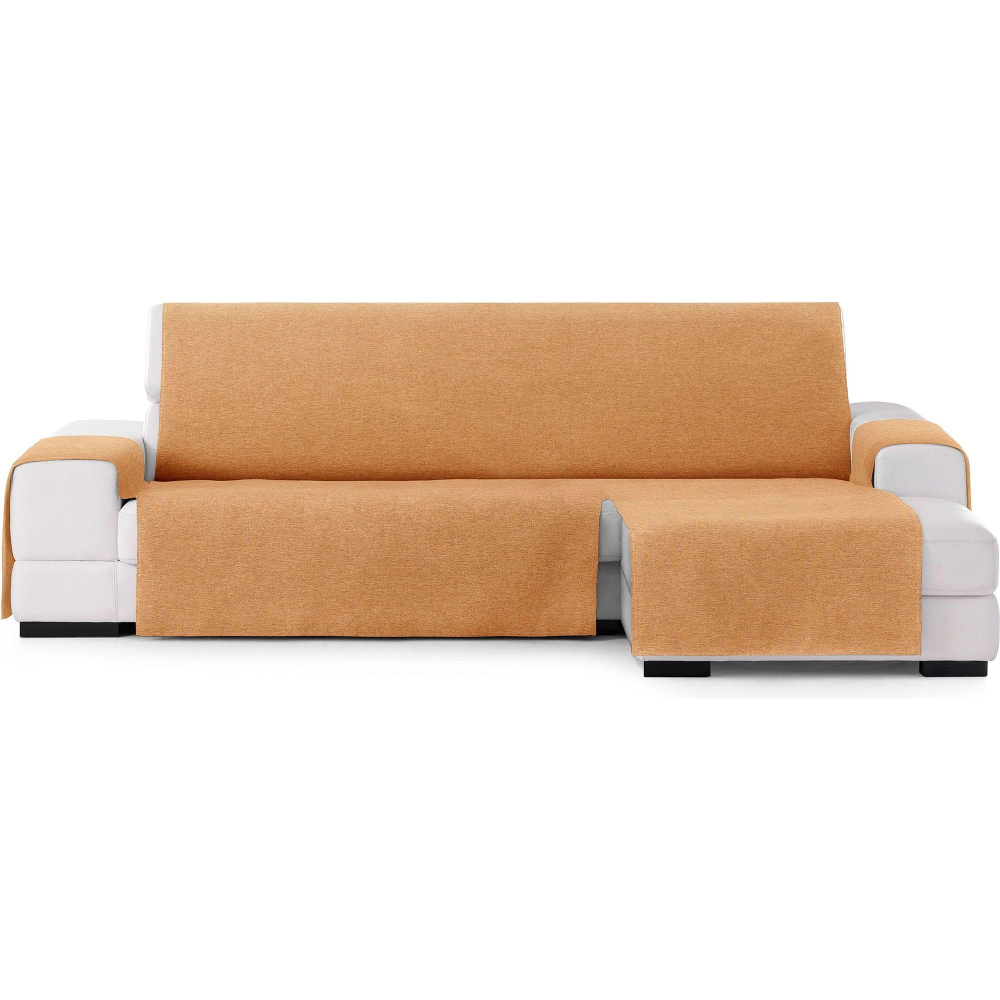 ECOMMERC3 Universal and Versatile Chaiselong Normal Right Sofa Cover – Mustard Colour Chaiselong Sofa Cover Protector Easy to Install for Back, Seat and Arms