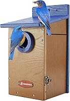Kingsyard Recycled Plastic Outdoor Birdhouse - Durable Nesting Box with Clear Viewing Panel & Predator Guard for Bluebirds, Wrens, Swallows, Finches