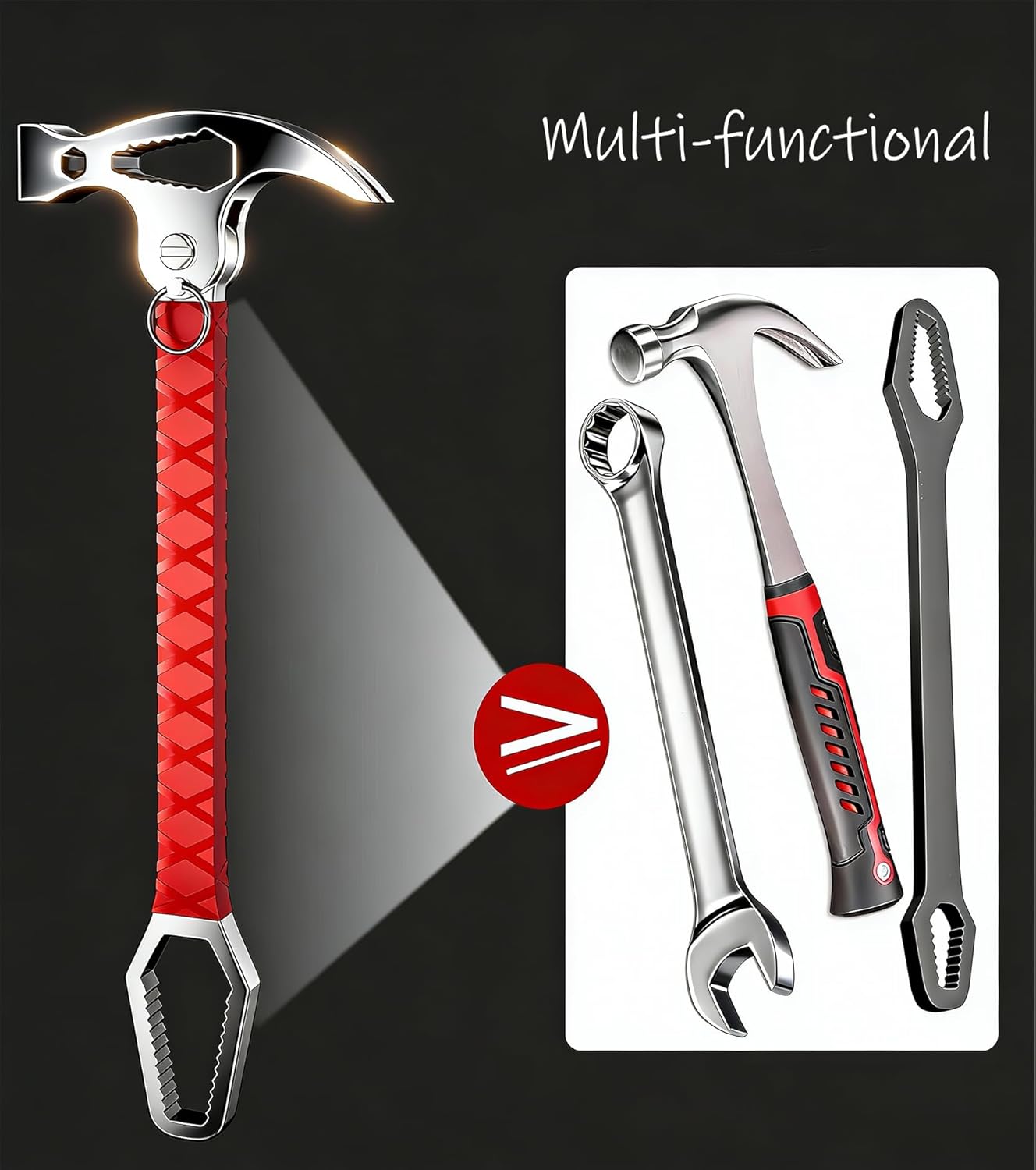 1.1 lb Multi-Function Claw Hammer,Adjustable Hammer Head,One-Piece,Rust-Proof