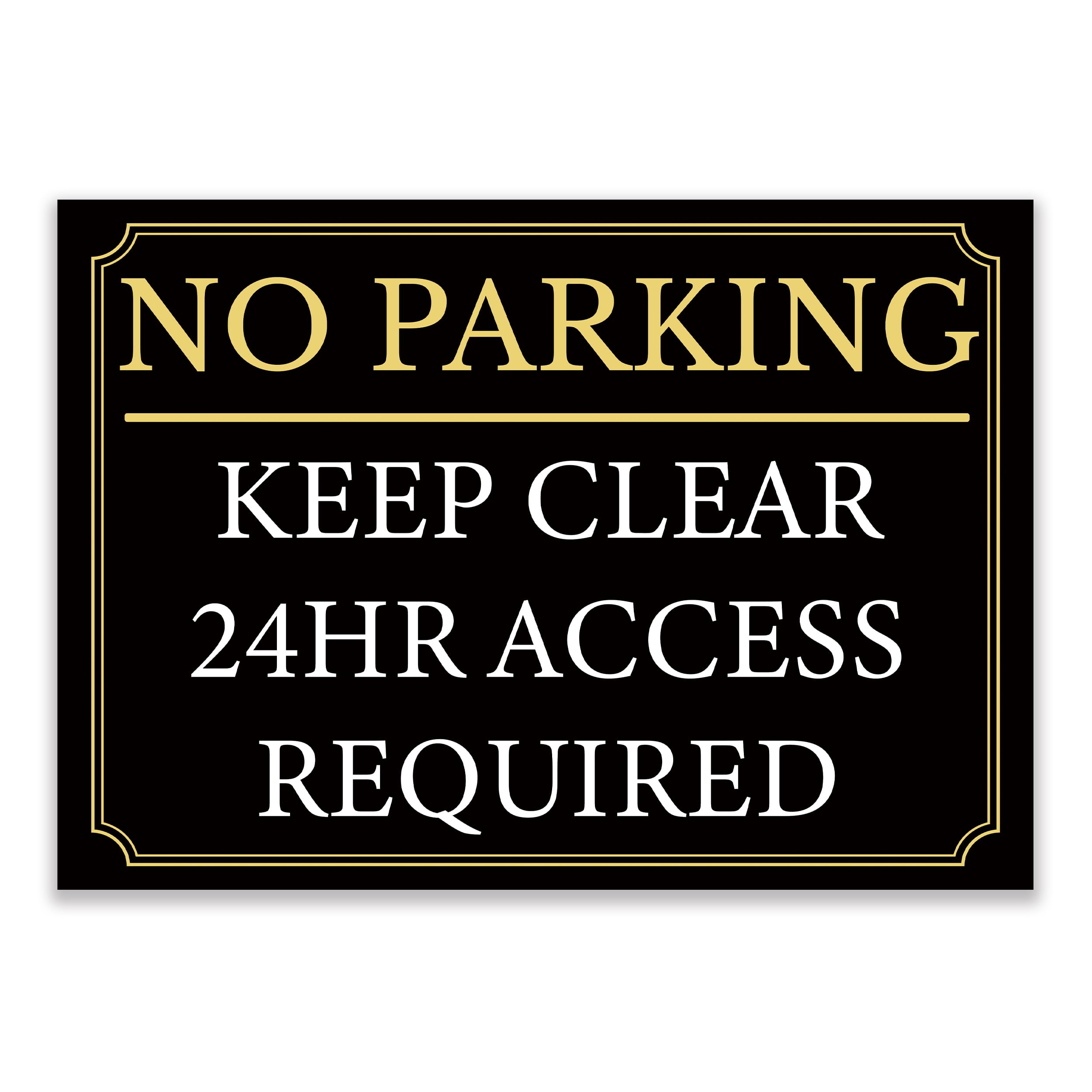 LP Lifestyle No Parking Keep Clear Sign – 24hr Access Required, Rust-Free Weatherproof PVC Outdoor Notice, Black & Gold Driveway & Access Sign No. 064 (A3 (297mm x 420mm) – No Holes)