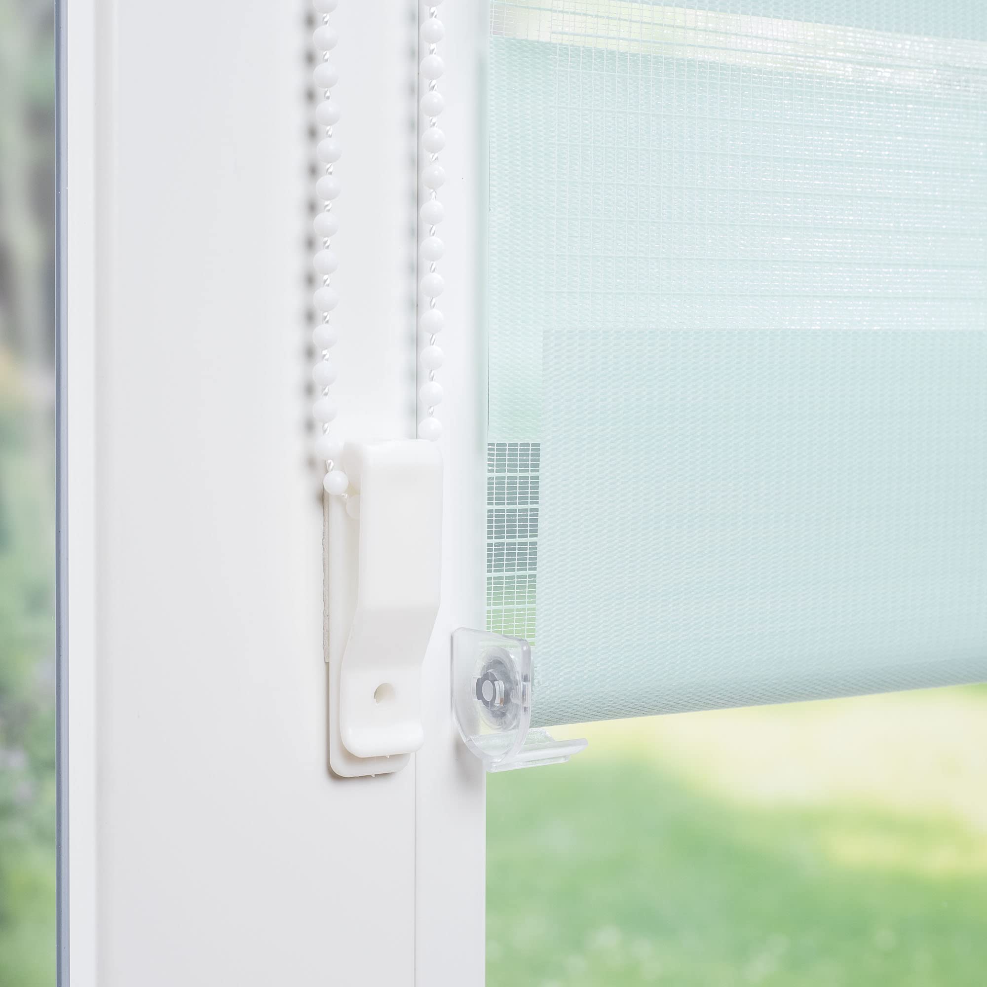 Doppelrollo/Duo Rollo-Lichtdurchlässig & Blickdicht – Montage ohne Bohren – Fensterrollo mit Kettenzug, Breite: 90 cm/Höhe: 160 cm, pastellgrün