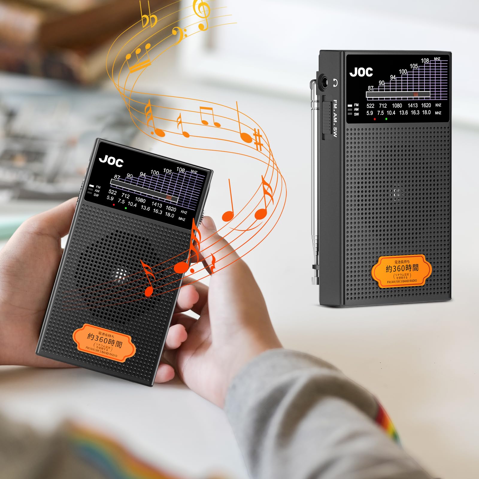Mini Radio portátil con mosquetón y Antena retráctil para Viajes, Senderismo y emergencias, Radio Am/FM/SW