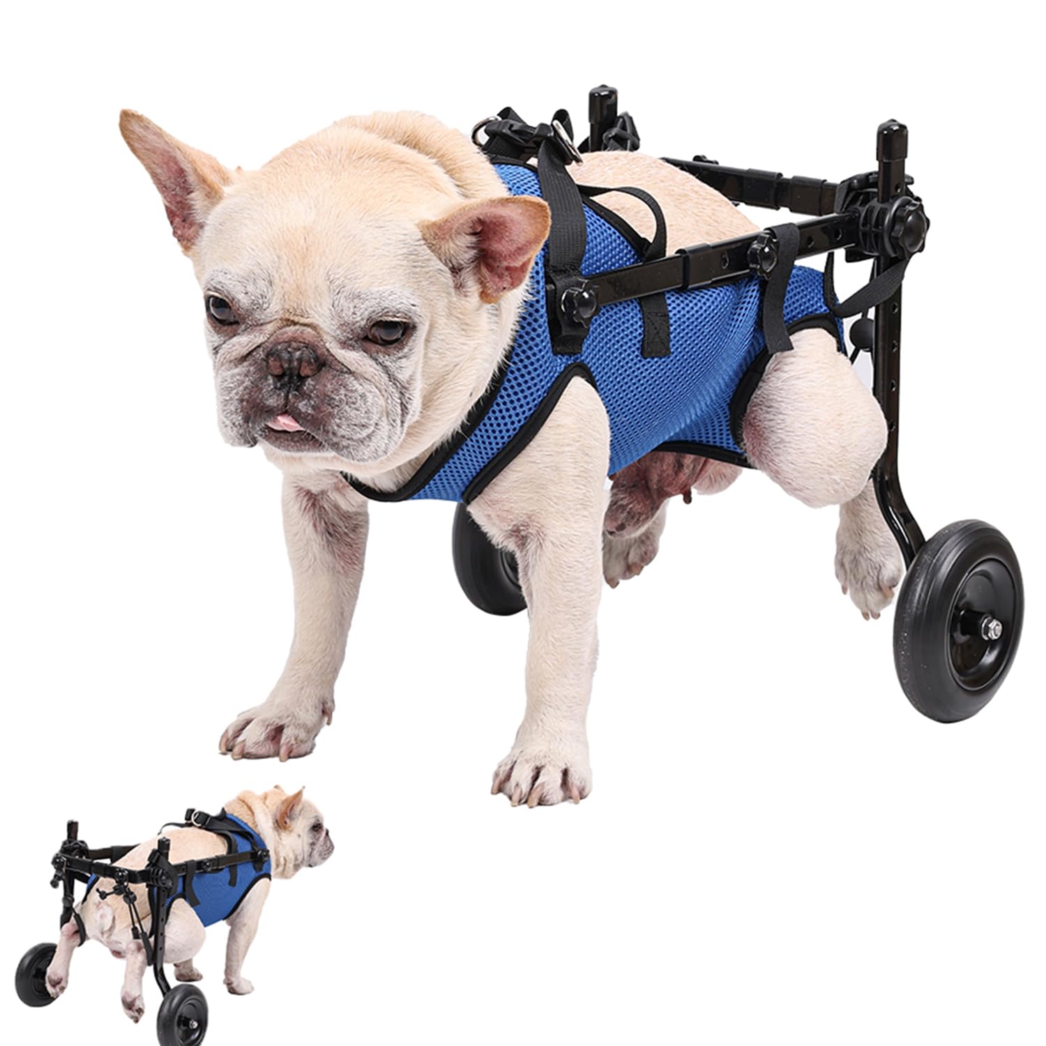 Adjustable Dog Wheelchai,Adjustable Dog Stroller,Dog Leg Brace and Hip Support, Assist Small Pets with Paralyzed Hind Limbs to Recover Their Mobility (XS) : Pet Supplies