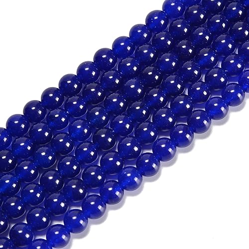 Miniatura 3 de jodaying Cuentas sueltas de Gematone Natural Gematone teñido azul zafiro de 0.394 pulgadas (0.394 in) para hacer joyas y manualidades, 1 hebra de 15