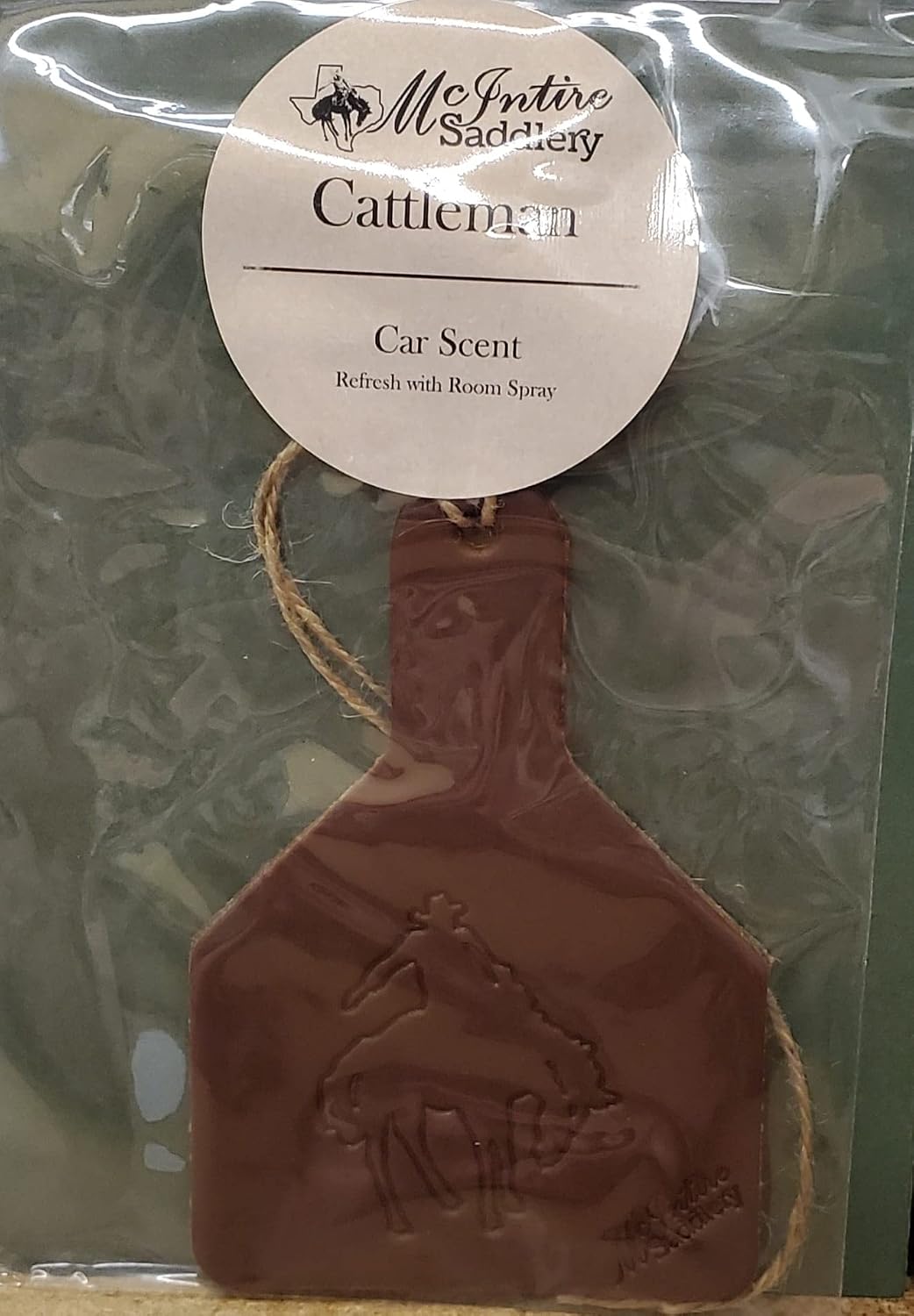 McIntire Saddlery Ear Tag Car Air Freshener and Room Spray - Cattleman