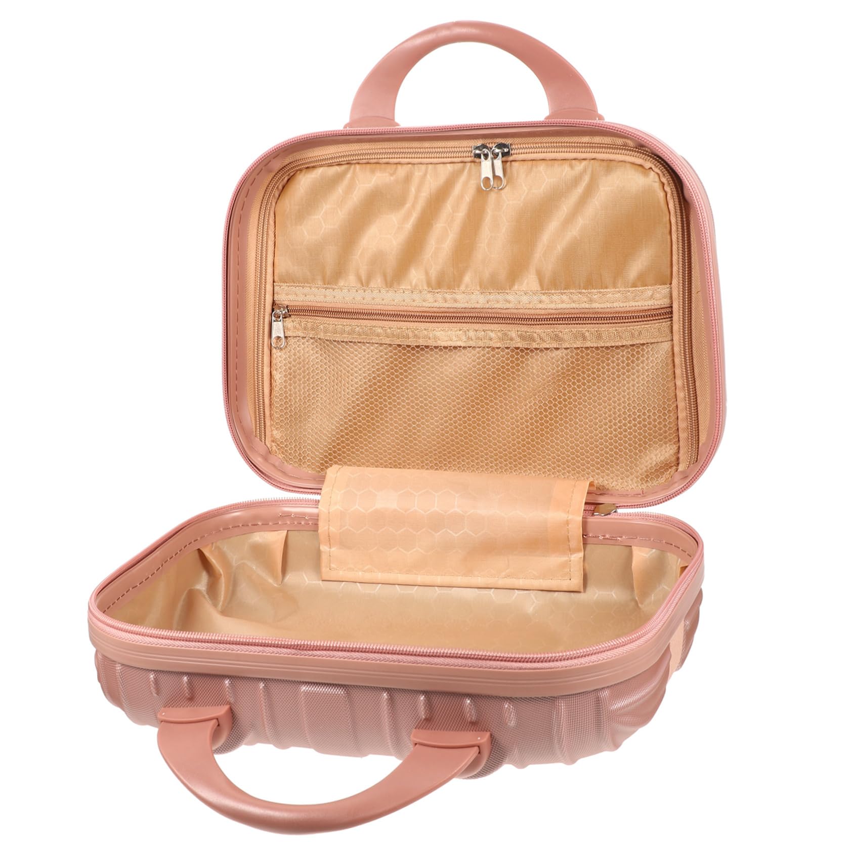 Angoily Travel Beauty Must-Have: Large Capacity Makeup Suitcase Mirror Combs Storage for Creams Lipsticks for Overnight
