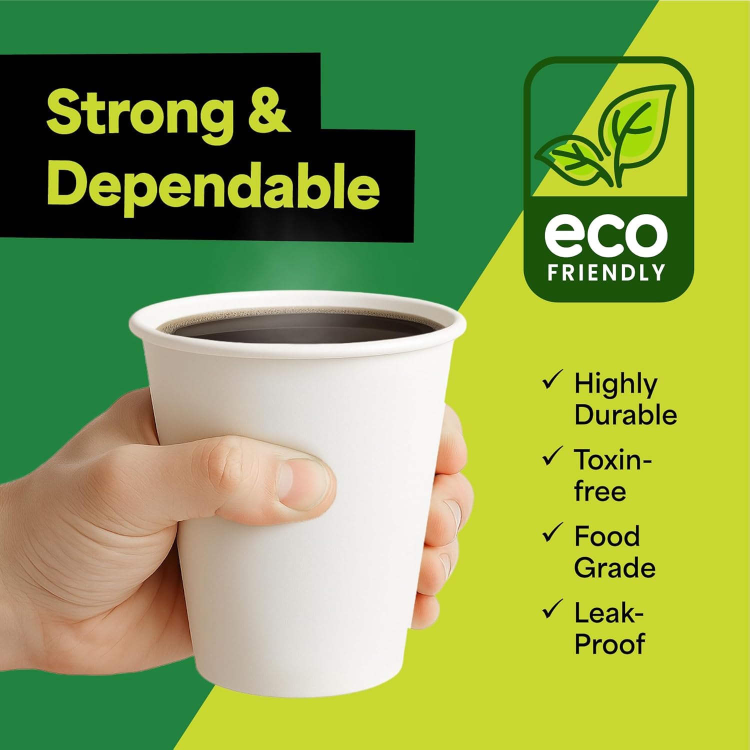 EconoHome 12 oz 1000 Pack Disposable Coffee Paper Cups - Paper Cups for Hot and Cold Drinks, Tea, Water, and Juice - Image 6