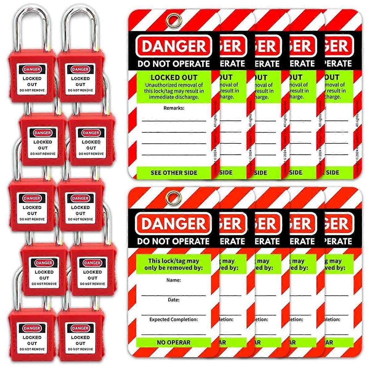 Joyhappst Image Color Lockout Tagout Tags And Padlocks Red Safety Tag Easy Identification Lock Out Kit Tagout Locks Red Lock Padlock Tag Out