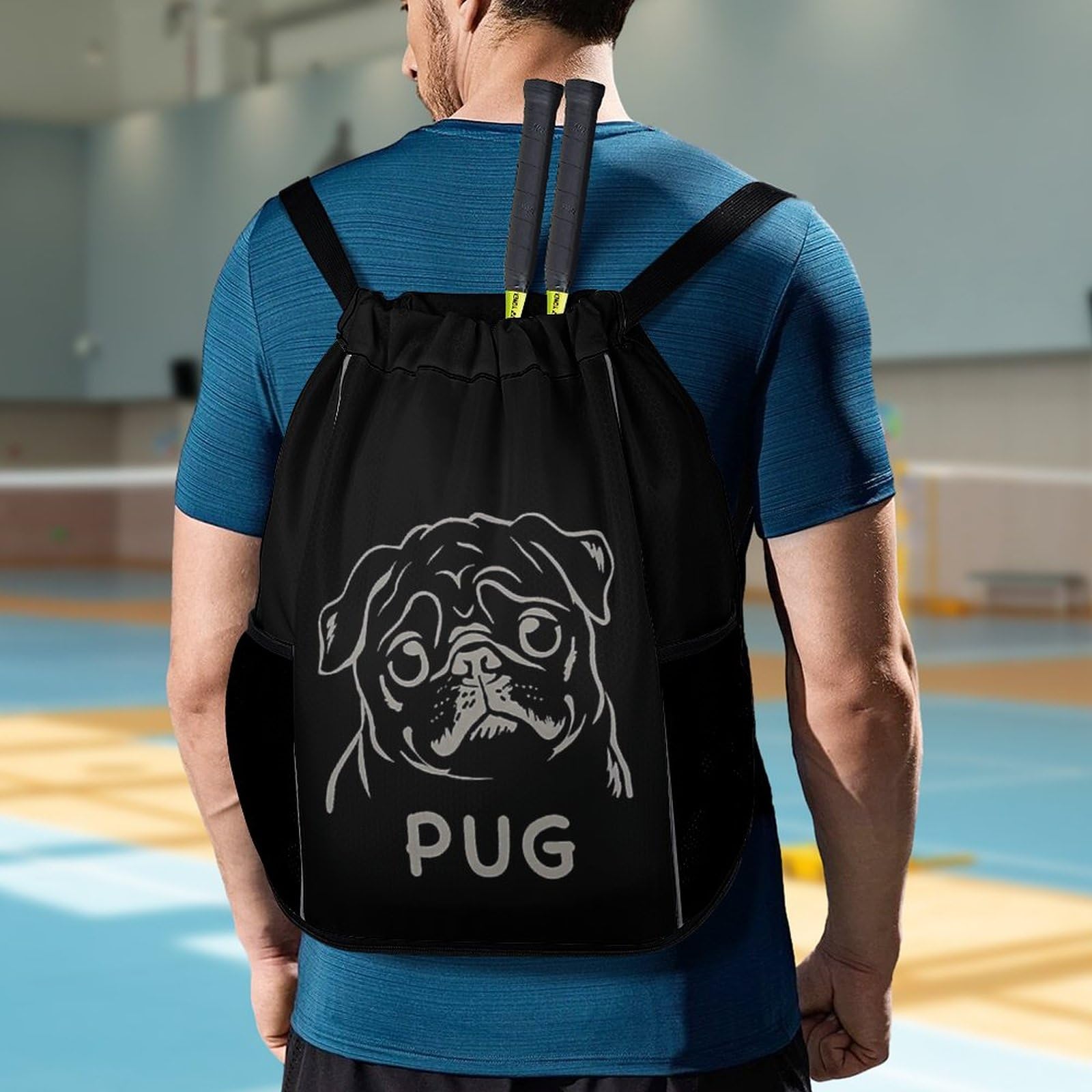 パグ刺繍　リュックサック Amazon.co.jp: パグ 犬 Pug 犬 トレーニングバッグ スポーツバッグ