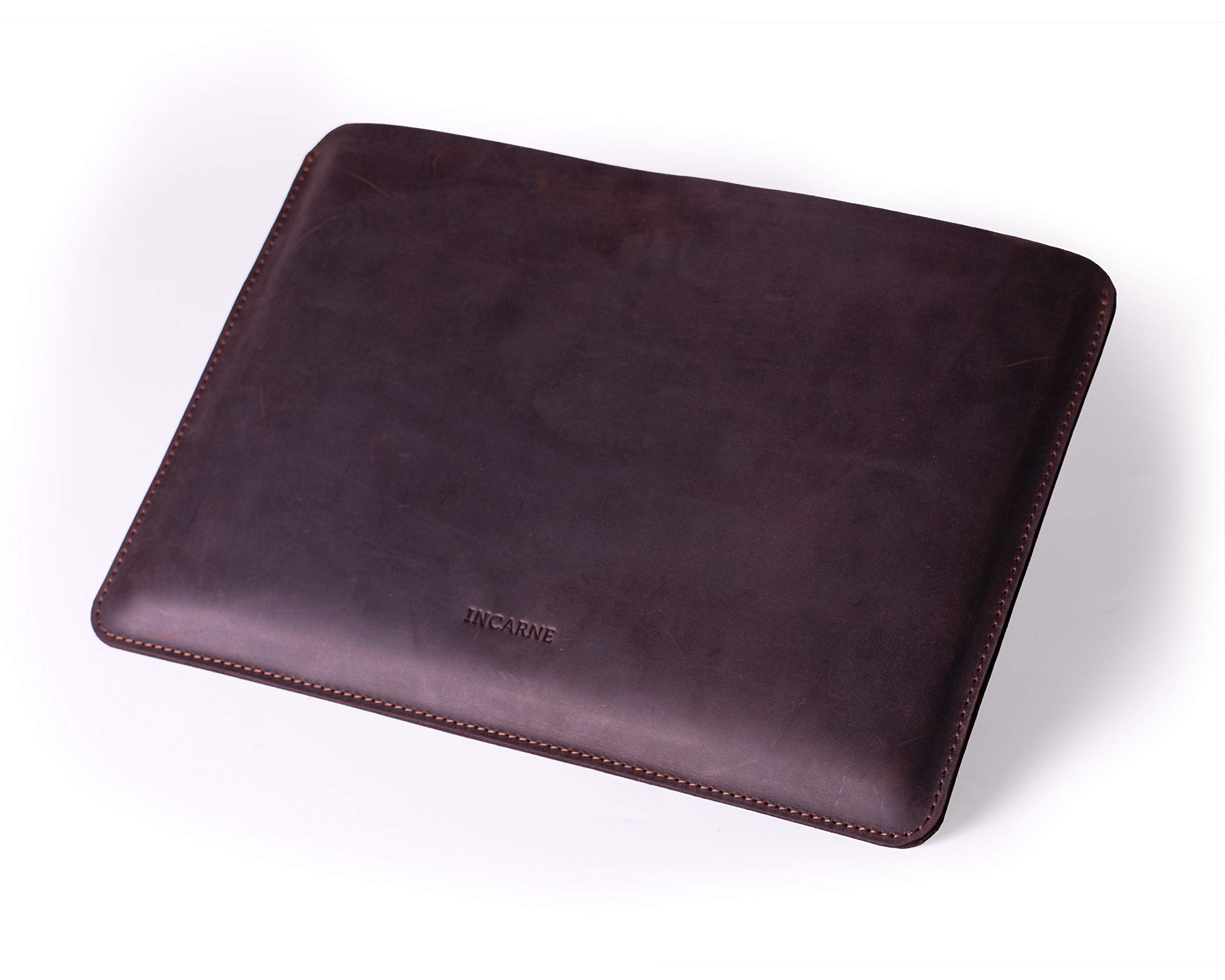 INCARNE Leather Laptop Sleeve Handmade Leather Case Compatible with New MacBook Air pro 13 inch 2019-2020 /A1706, A1708, A1989, A2159, A2289, A2251/
