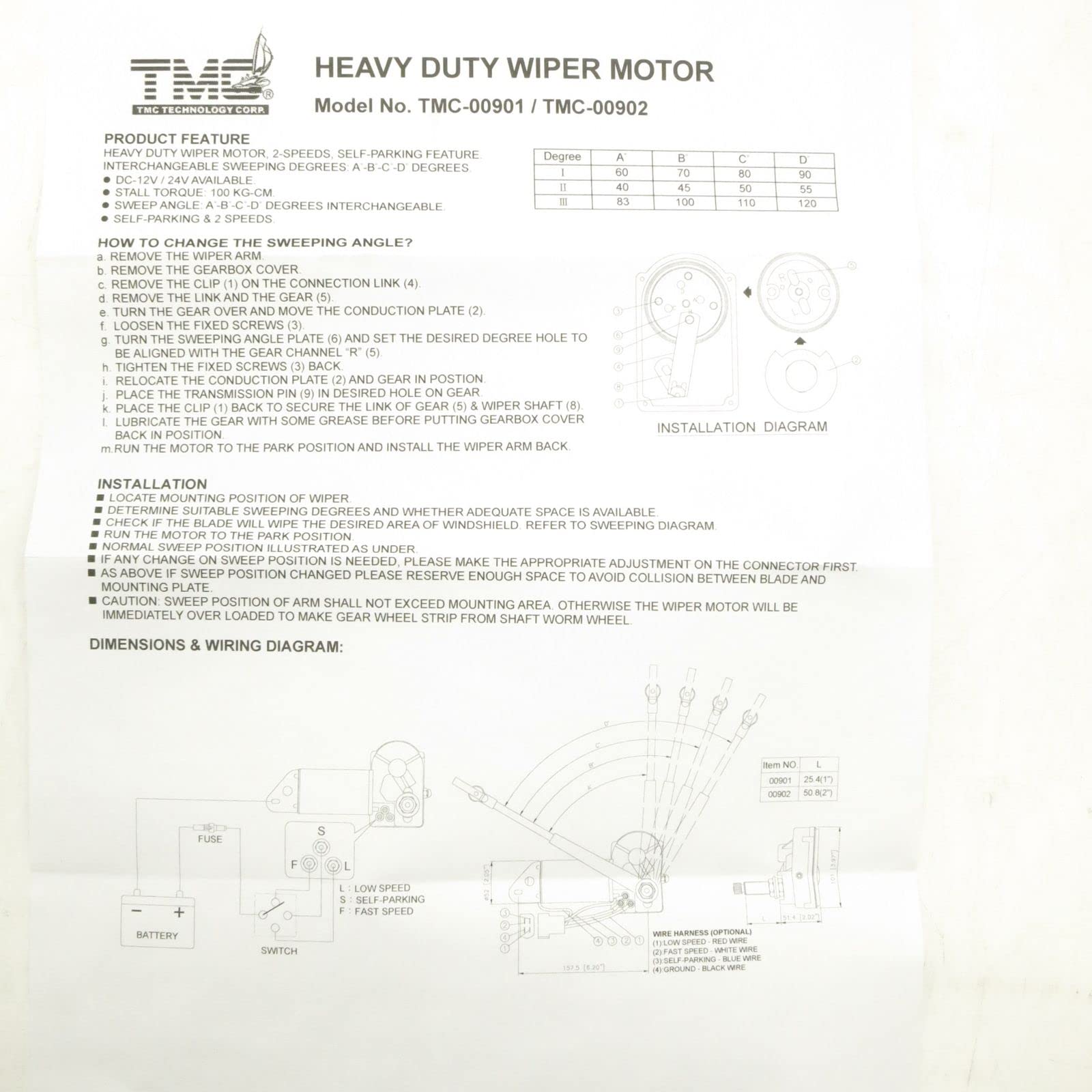 Osculati Tergicristallo TMC 12 V 20 W (TMC Watertight Windshield Wiper 12 V)