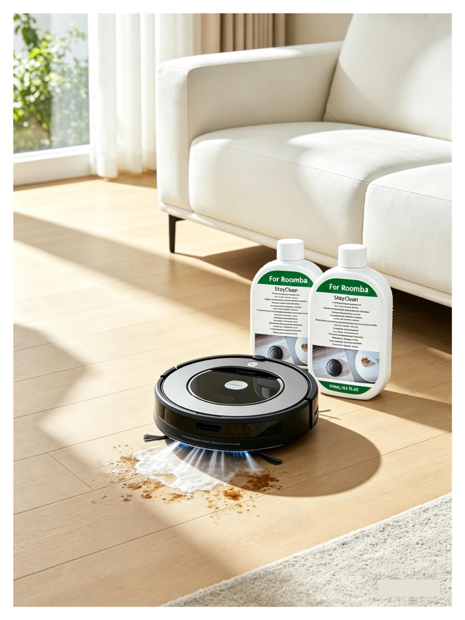 Limpiador Concentrado For Pisos, 3 Botellas, Solución De Limpieza Multisuperficie De 300 Ml, Dilución De Agua De 5 Ml Por 1 Litro, Compatible Con Roomba Plus 405/505/Max 705