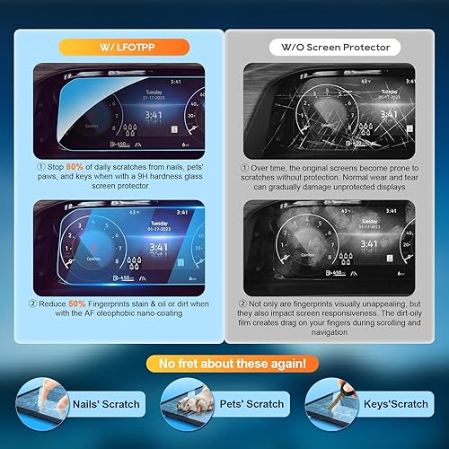 Vista 11 de LFOTPP Atlas - Protector de pantalla para Volkswagen Atlas (2018-2023), Arteno(2019-2022), Golf MK7 (2018-2021), Tiguan (2018-2023), Passat Atlas