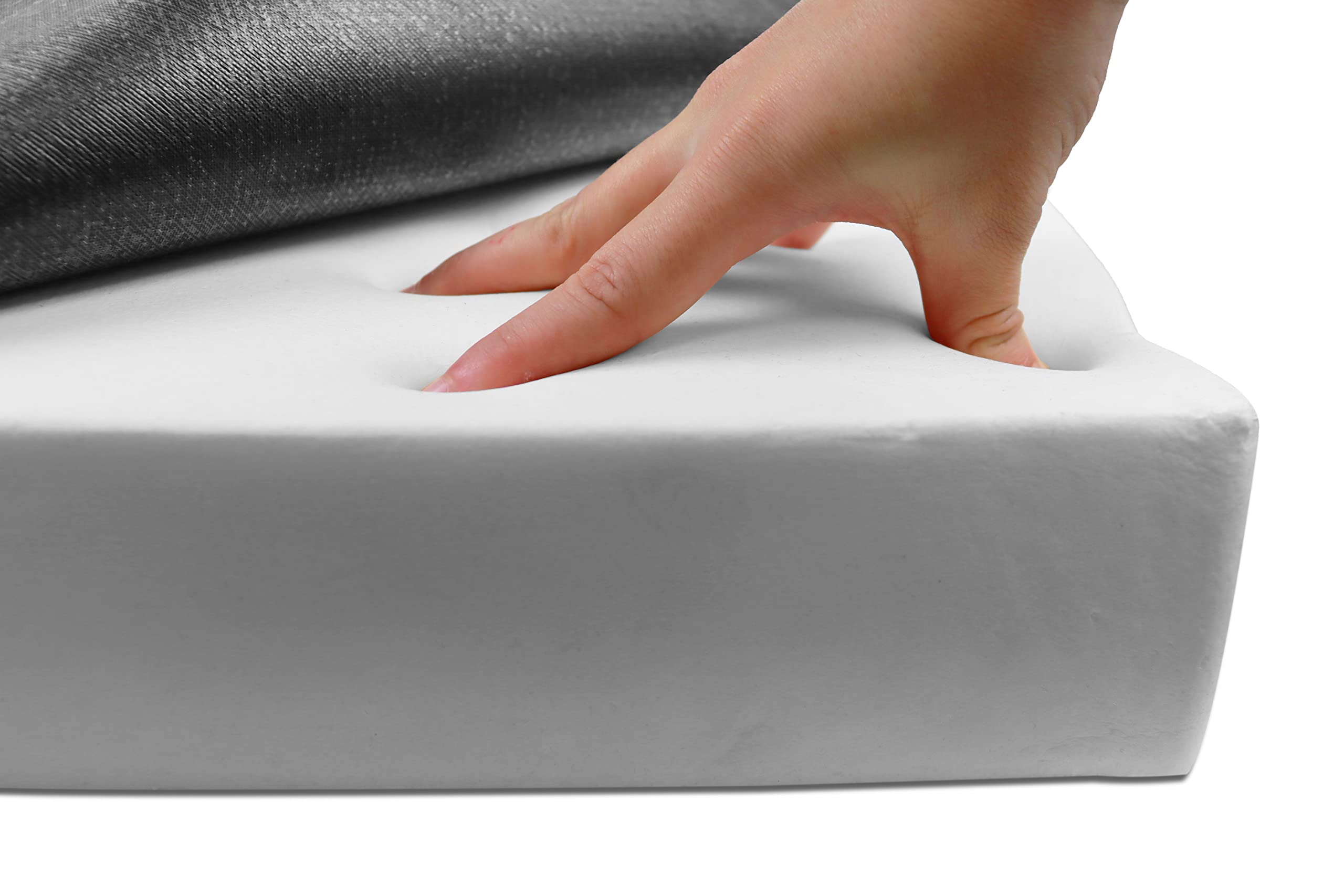 KMINA Cuscino Antidecubito per Sedia a Rotelle (41x41x7 cm), Memory Foam Viscoelastico ad Alta Densità, Fodera Traspirante e Rimovibile - Prodotto in Europa