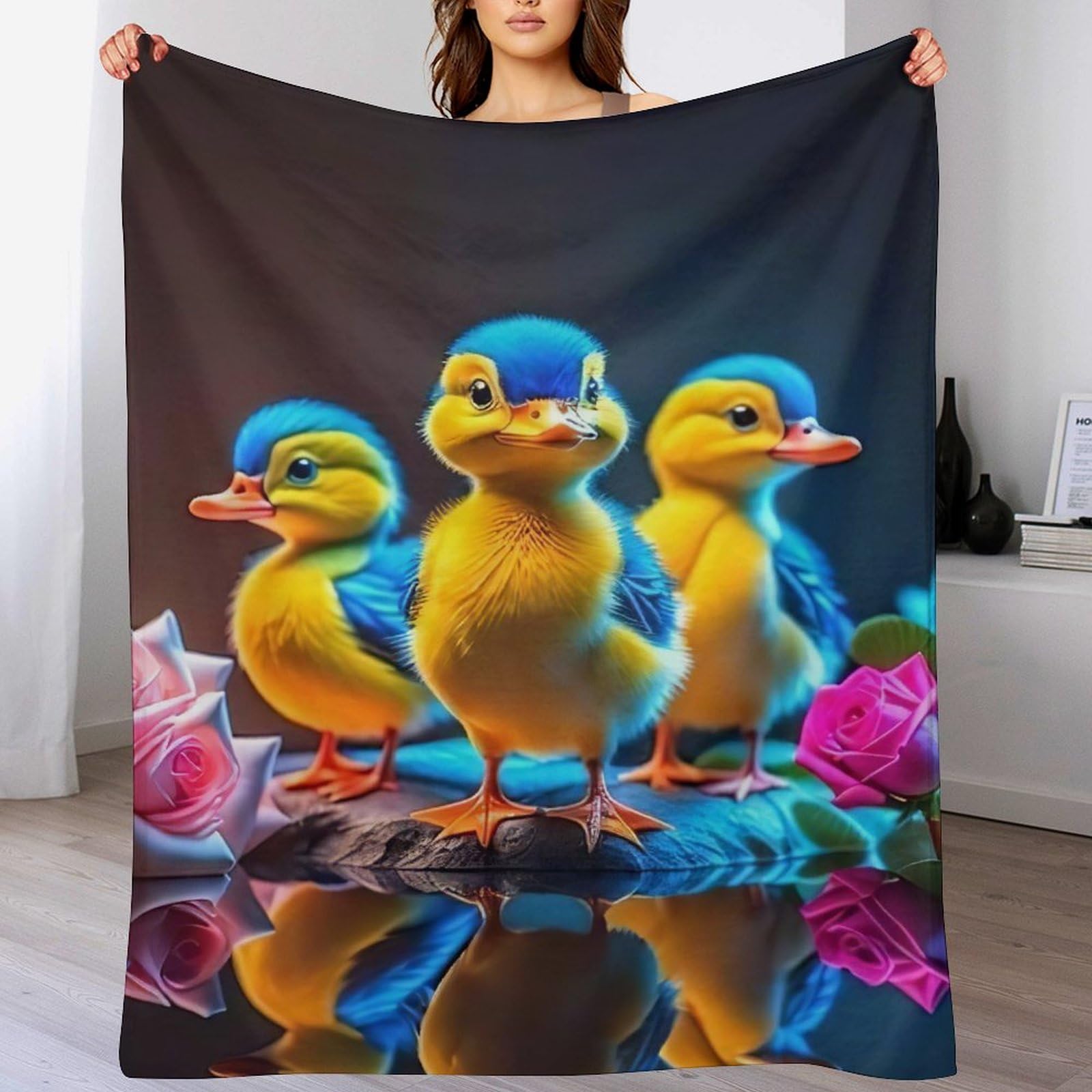 Couverture polaire petit canard en peluche flanelle pour un nid douillet et réconfortant