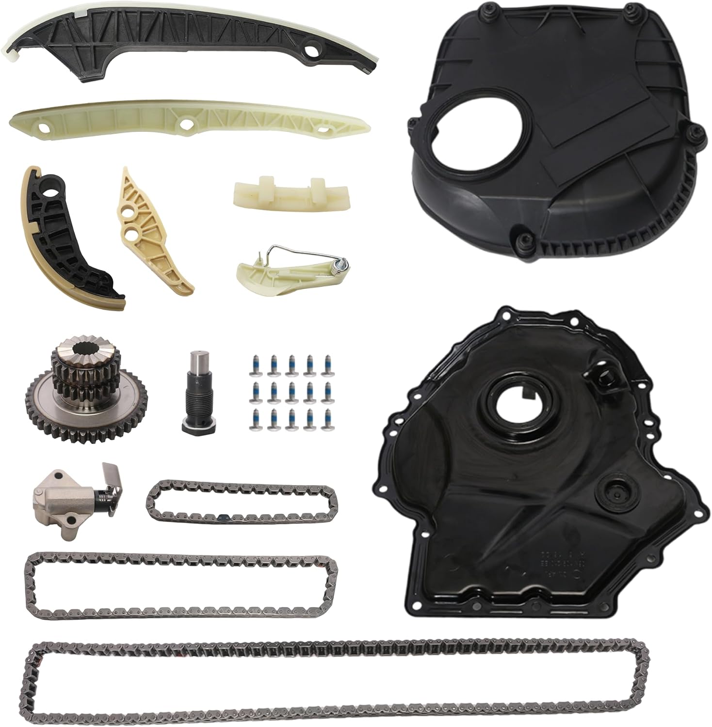 EA888 Engine Timing Chain Kit Timing Cover Tensioner Guide Rail Kit replacement fit for Audi A4 A6 Q5 TT fit for Volkswagen Tiguan Passat Jetta GTI Beetle 1.8T 2.0T 06-17