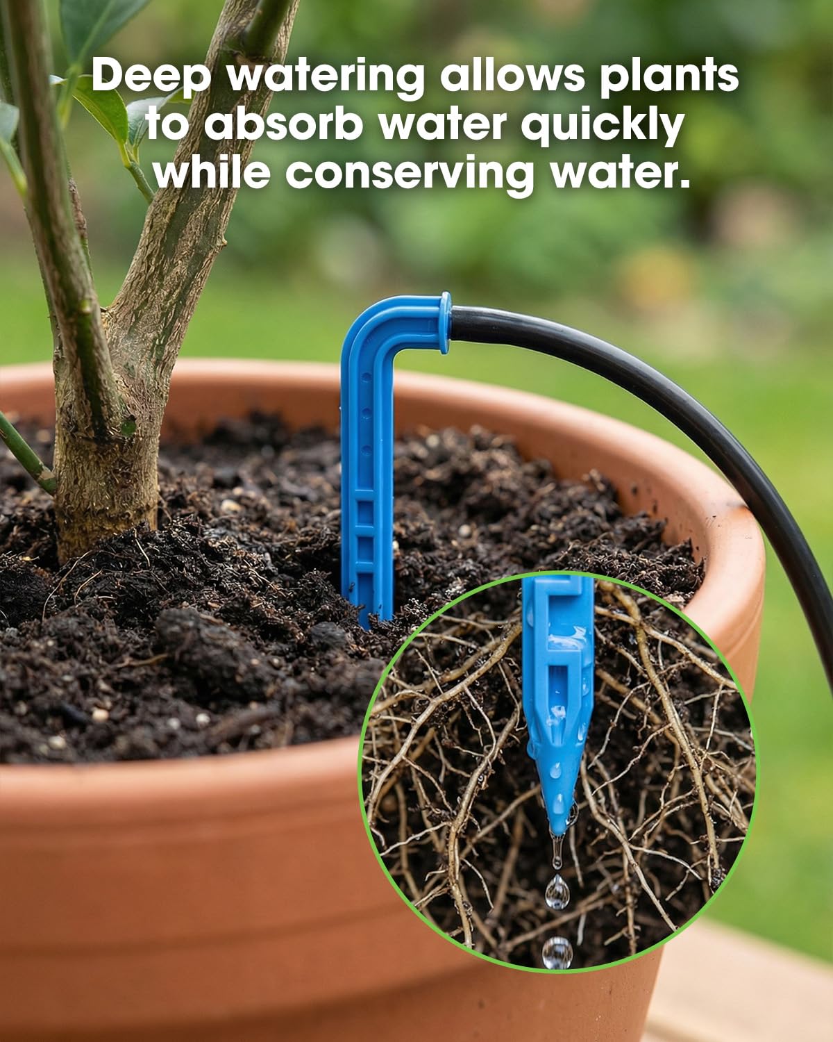 MYMULIKE Sistema di irrigazione solare con doppia carica solare e USB, sistema di irrigazione a goccia automatico da 15 m, con 12 modalità e timer, irrigazione per piante in vaso, giardino, balcone