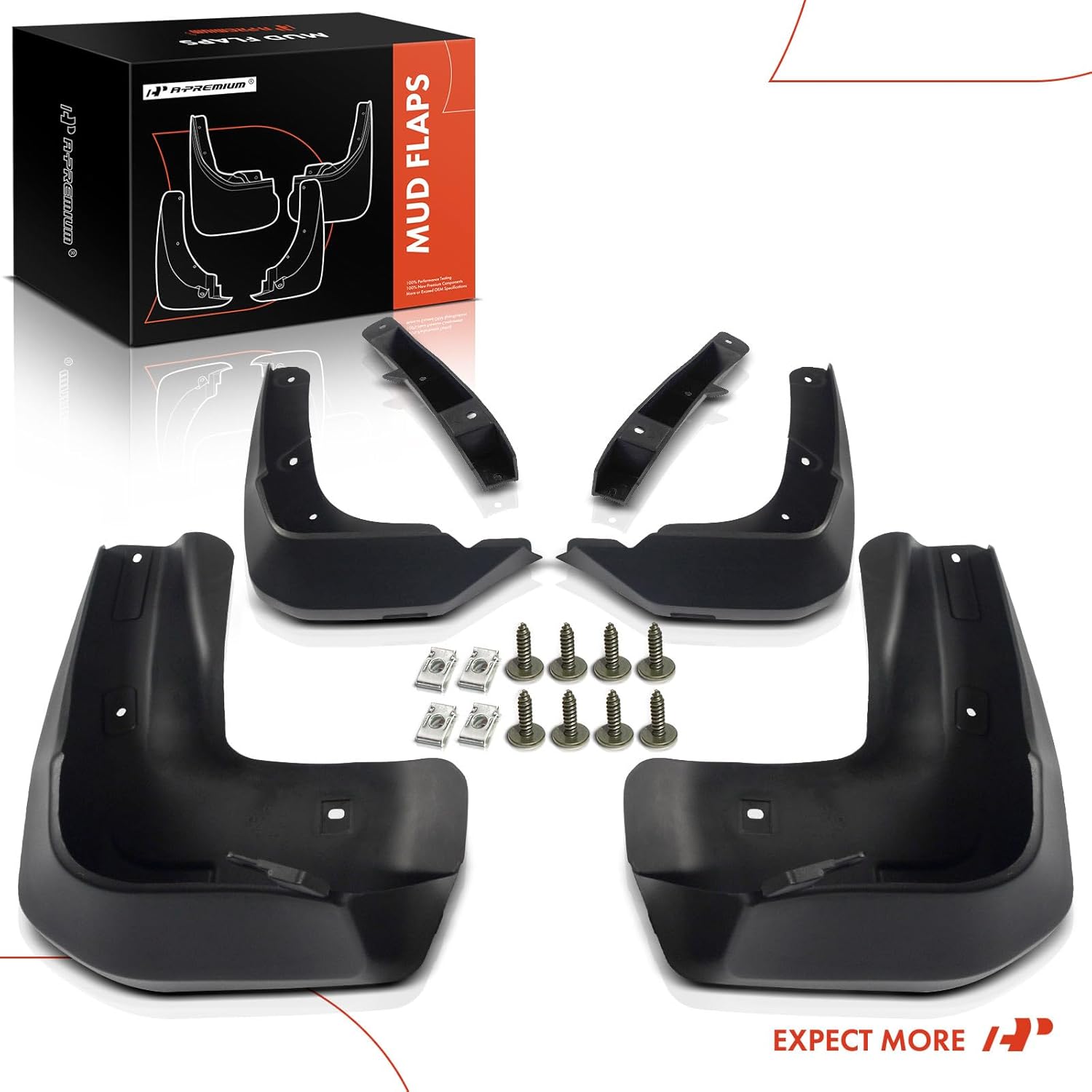 A-Premium Mud Flaps Compatible with Acura MDX 2014 2015 2016 Sport Utility, No Drilling Required Mud Guards with Hardware Accessories, Set of 4 Front and Rear