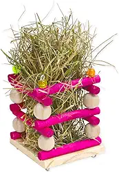 Porta Feno Alfafa Colorido de Madeira Pínus 10x14cm Para Roedores